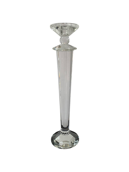 CRYSTAL CANDLE HOLDER CUT, TAPERED TOP TO BOTTOM LARGE